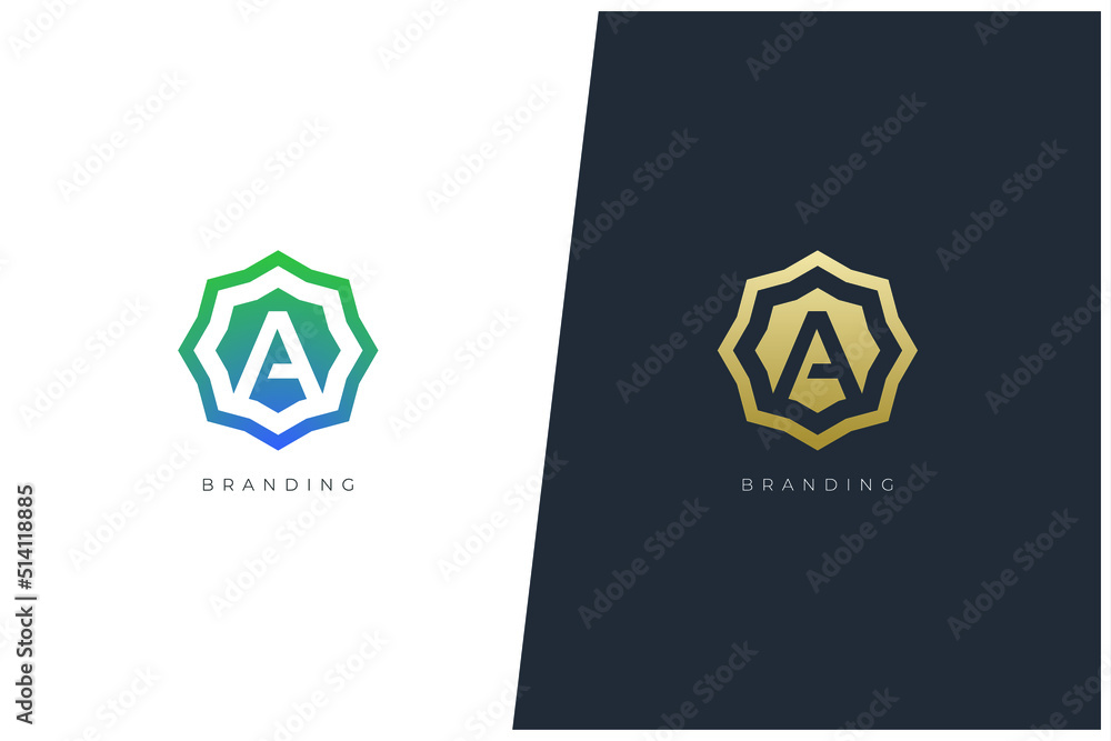 A Letter Logo Vector Design Concept - Monogram Icon Trademark. Creative Luxury Emblem Design Template. Universal A Logotype Brand A Letter Logo Vector Design Concept - Monogram Icon Trademark. Creative Luxury Emblem Design Template. Universal A Logotype Brand