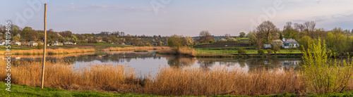 Beautiful lake with reeds in Ukraine