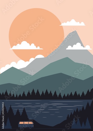 Canvas Print landscape in the mountains