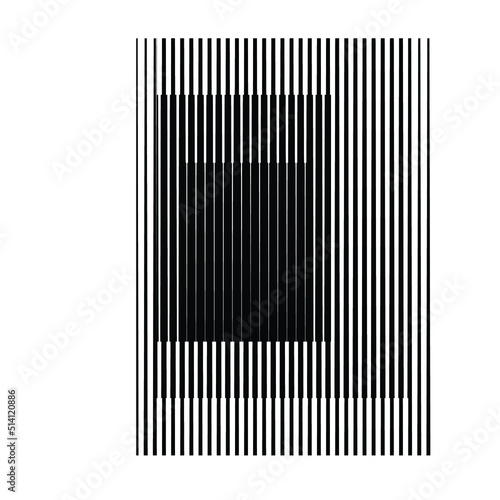 Rectangle Logo with lines, circles, ovals .Modern art design .Black Vector stripes .Straight speed lines .Geometric shape. Wall art .