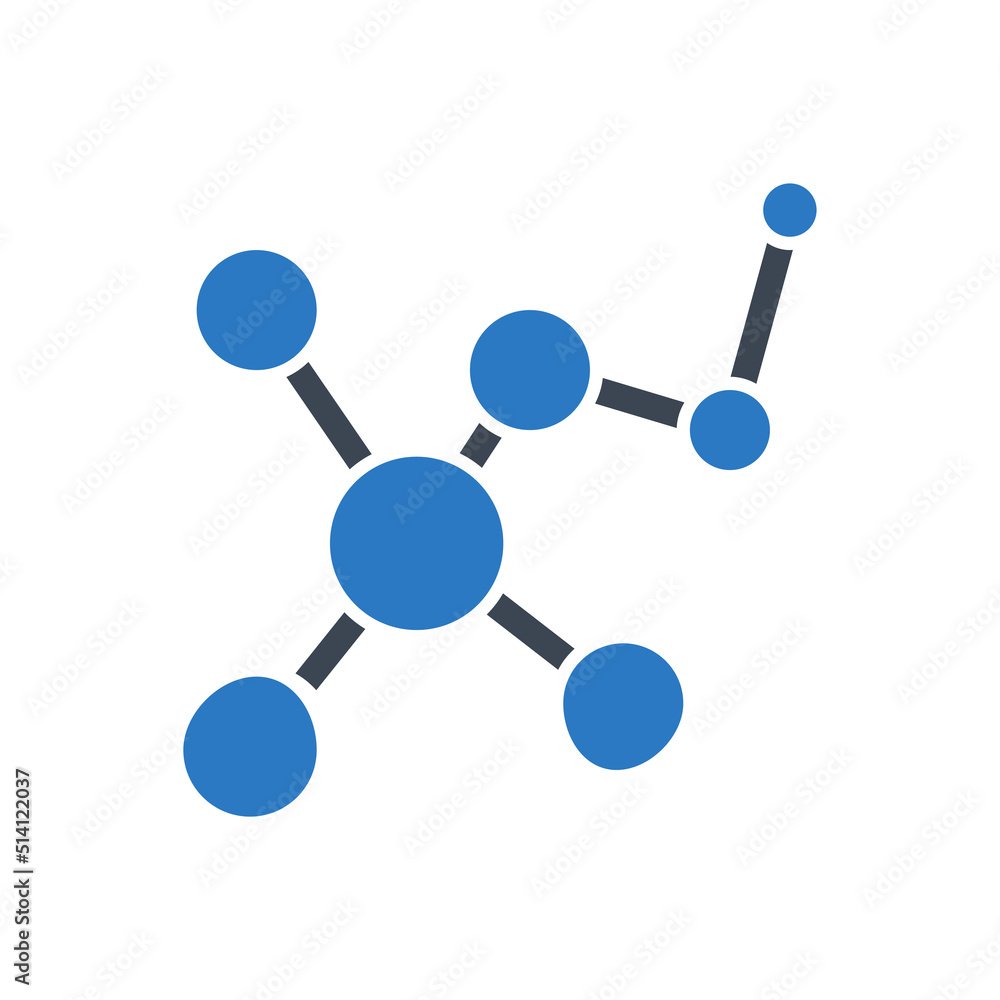 Molecule related vector glyph icon Molecule related vector glyph icon