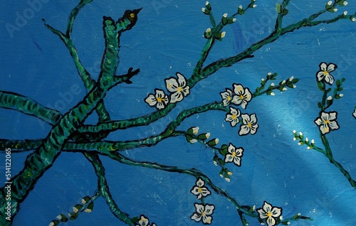 hand painted original impressionism art oil painting cherry blossom flower garden wallpaper botany vegetation natural beauty gallery of art academy of art mixed oil paints