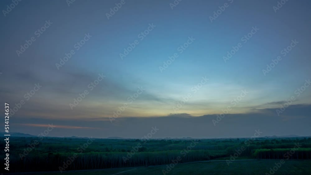 4k Time-lapse, View of Colorful dramatic sky sunset or sunrise with Moving clouds background on Mountain, Time lapse sky with cloud in nature and travel concept. High quality video nature foottage