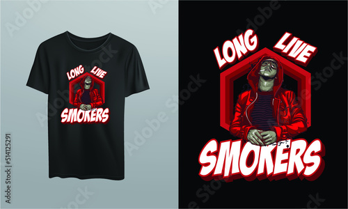 Smoking Man T Shirt Design