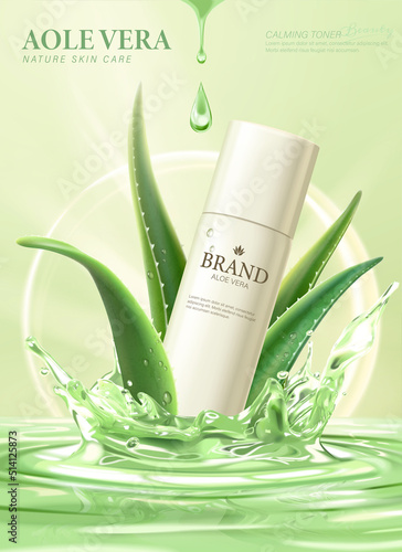 Aloe Vera skincare product ad