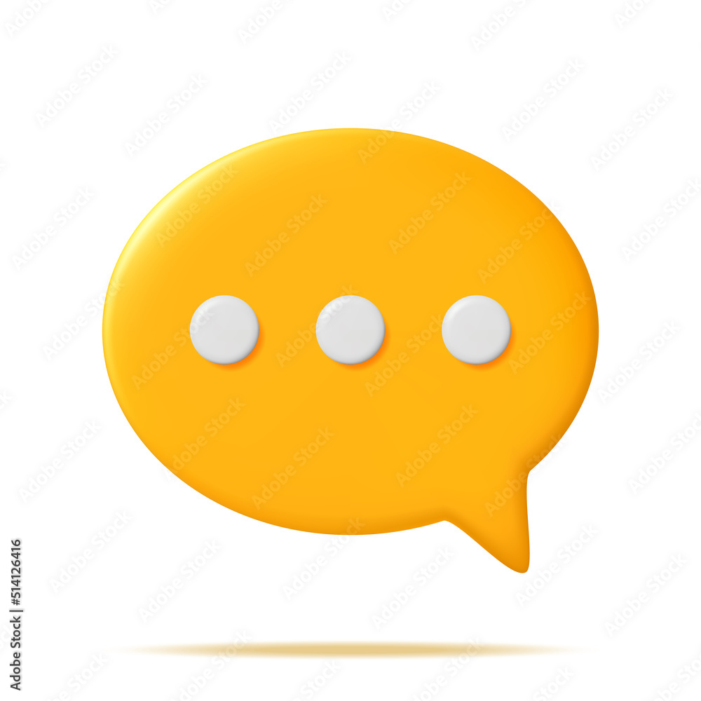 Fototapeta premium 3D Chat Bubble with Dots Isolated.