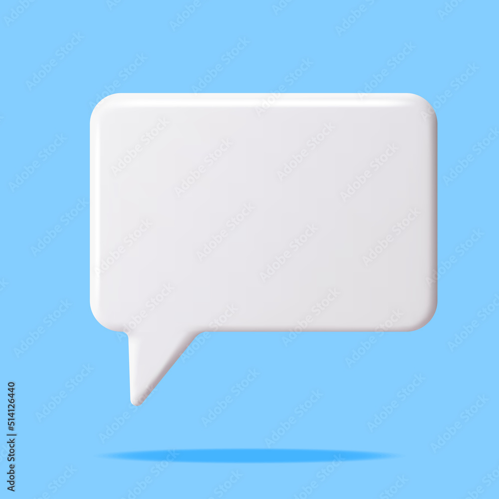 3D White Blank Speech Bubble Isolated 3D White Blank Speech Bubble Isolated