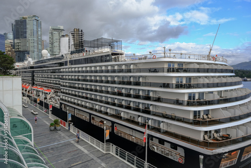 Holland America HAL cruiseship cruise ship liner Noordam departing port of Vancouver, Canada for Alaska cruise photo