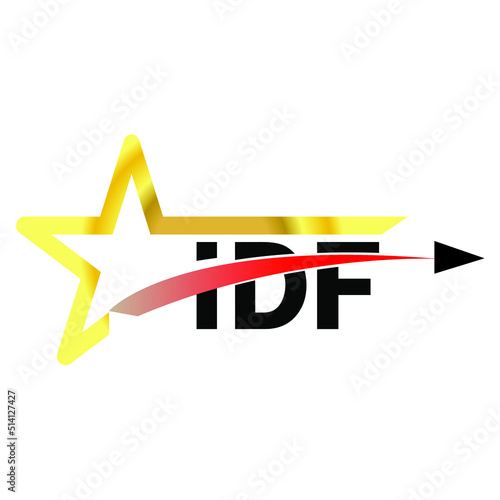 IDF letter logo design. IDF creative  letter logo. simple and modern letter logo. IDF alphabet letter logo for business. Creative corporate identity and lettering. vector modern logo   photo