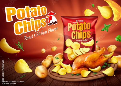 Roast chicken potato chips ad