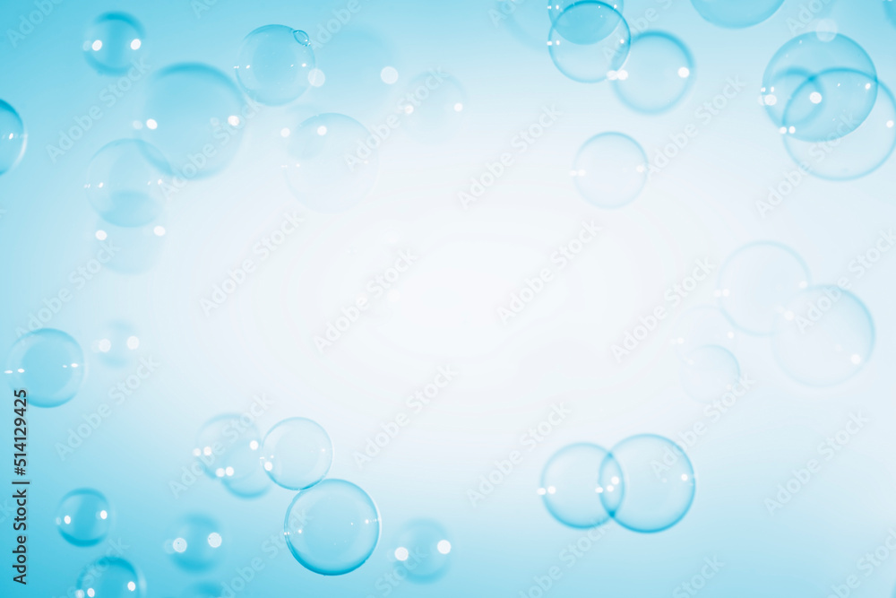 Abstract Beautiful Transparent Blue Soap Bubbles with A White Space. Soap Sud Bubbles Water Abstract Beautiful Transparent Blue Soap Bubbles with A White Space. Soap Sud Bubbles Water