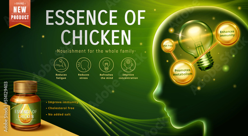 Essence of chicken ad template