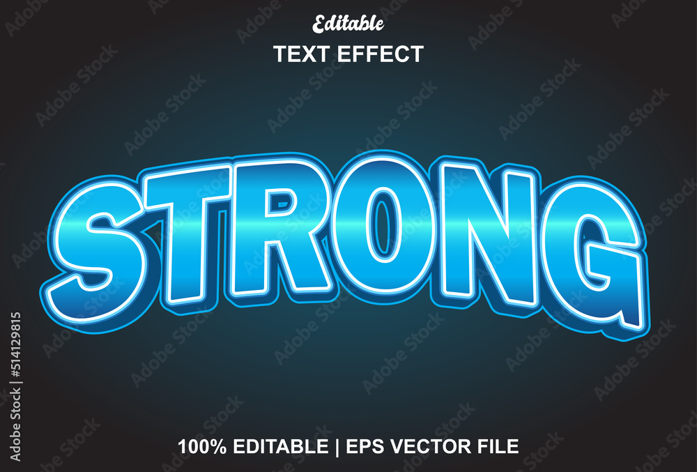 blue color strong text effect editable.