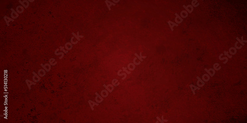 Dark Red paint texture grunge backdrop on wall background. Old wall texture cement black red background abstract dark color panoroma design.