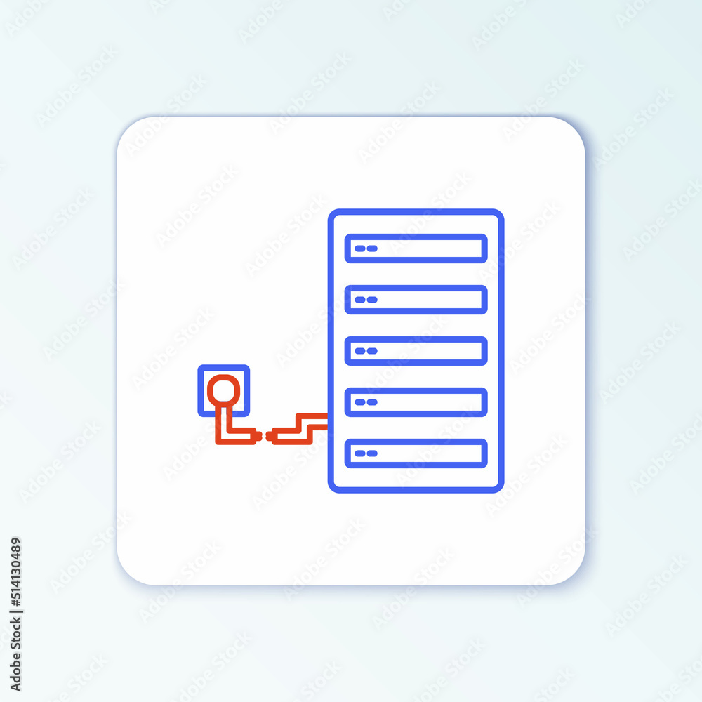 Line Server icon isolated on white background. Adjusting app, service concept, setting options, maintenance, repair, fixing. Colorful outline concept. Vector Line Server icon isolated on white background. Adjusting app, service concept, setting options, maintenance, repair, fixing. Colorful outline concept. Vector