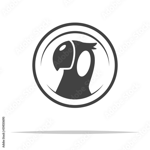 Parrot coin token icon transparent vector isolated