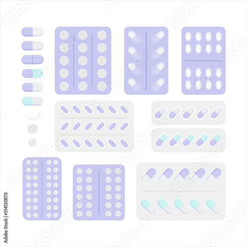 Pill flat icon isolated on white background. Vector illustration.
