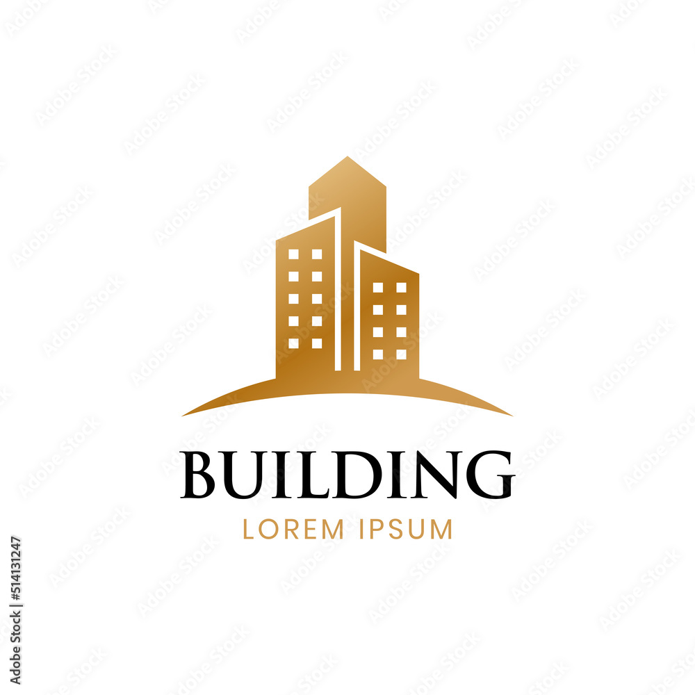 building city real estate logo element, realty property investment logo design icon for hotel, finance business invest logo