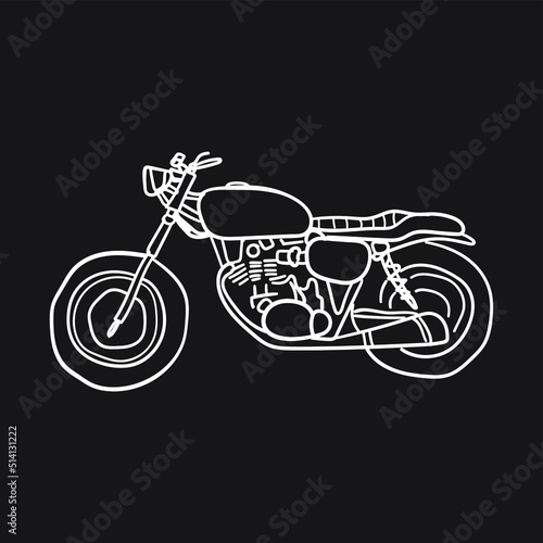 Cafe racer vector silhouette for poster and t-shirt print-01