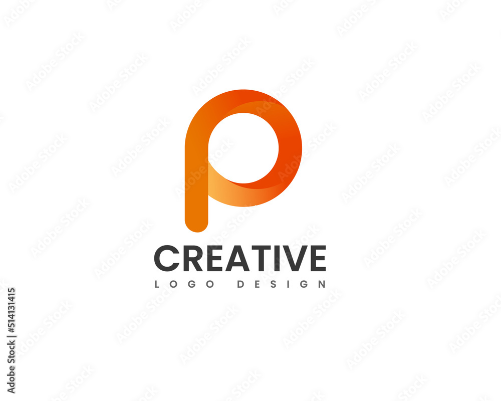 abstract p logo design