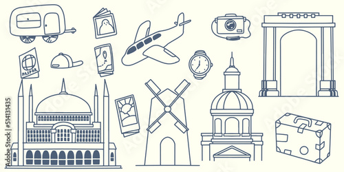 Hand drawing doodle travel ...