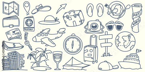 Hand drawing doodle travel ...