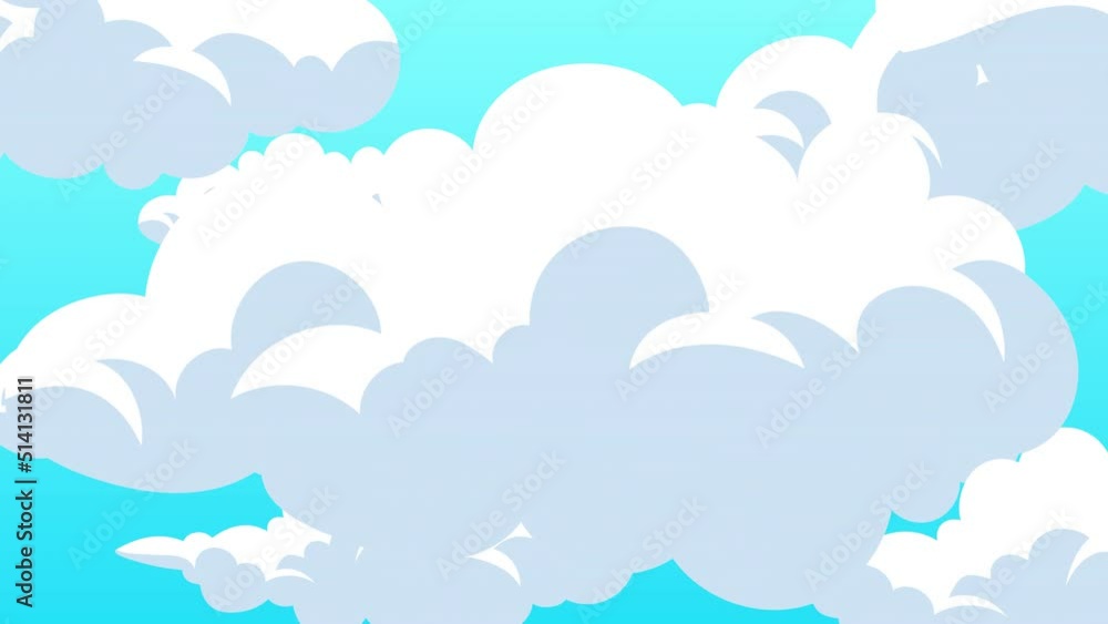 Cartoon clouds animation with blue sky and Green Screen. Cartoon clouds animation with blue sky and Green Screen.