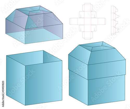 Box packaging die cut template design. 3d mock-up