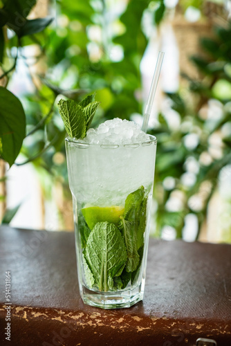 summer lemonade with lime and mint