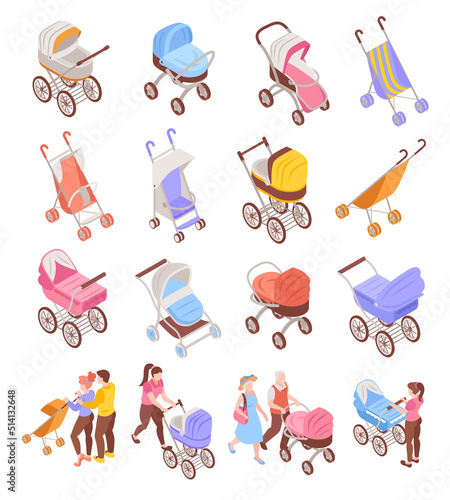 Isometric Baby Carriage Set
