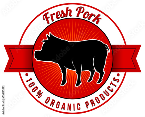 Silhouette pig logo for pork products