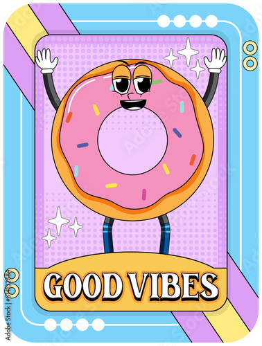 Funny doughnut cartoon character