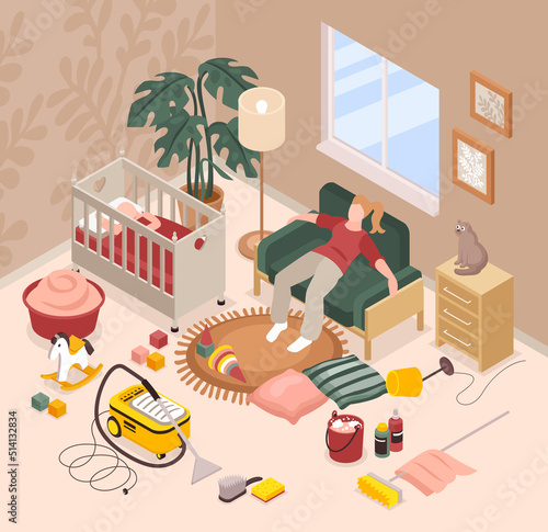 Tired Mom Isometric