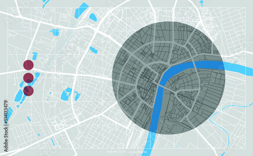 Modern vector map of Szeged, Hungary