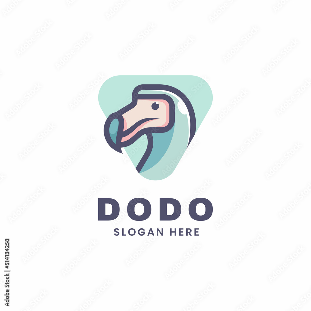 Obraz premium Vector Logo Illustration Dodo Bird Simple Mascot Style.