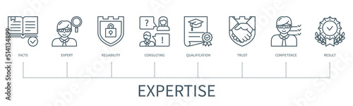 Expertise vector infographic in minimal outline style
