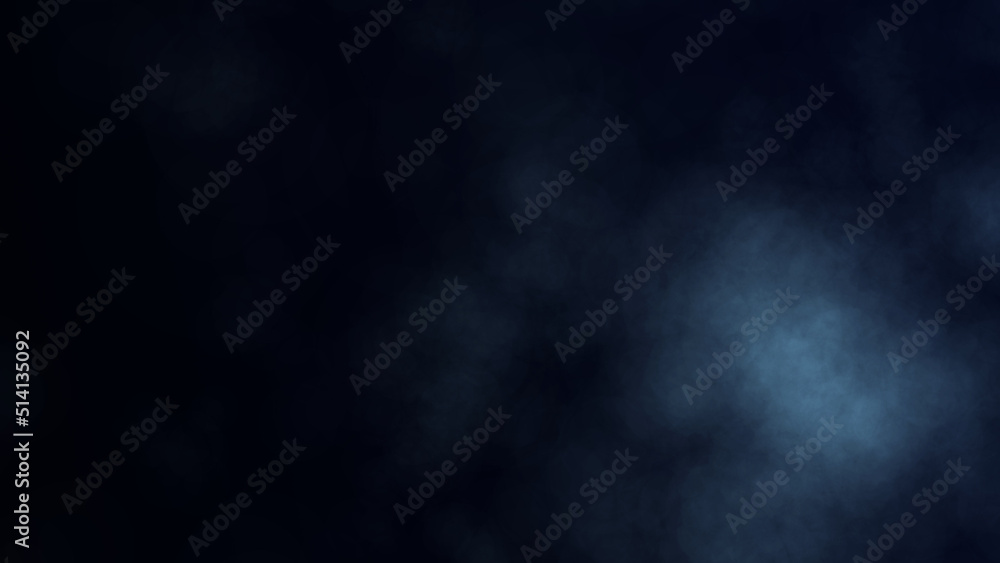 Blue smoke on a dark background. Phenomenon water vapor or fog. Abstract blur backdrop. 3d rendering. Blue smoke on a dark background. Phenomenon water vapor or fog. Abstract blur backdrop. 3d rendering.