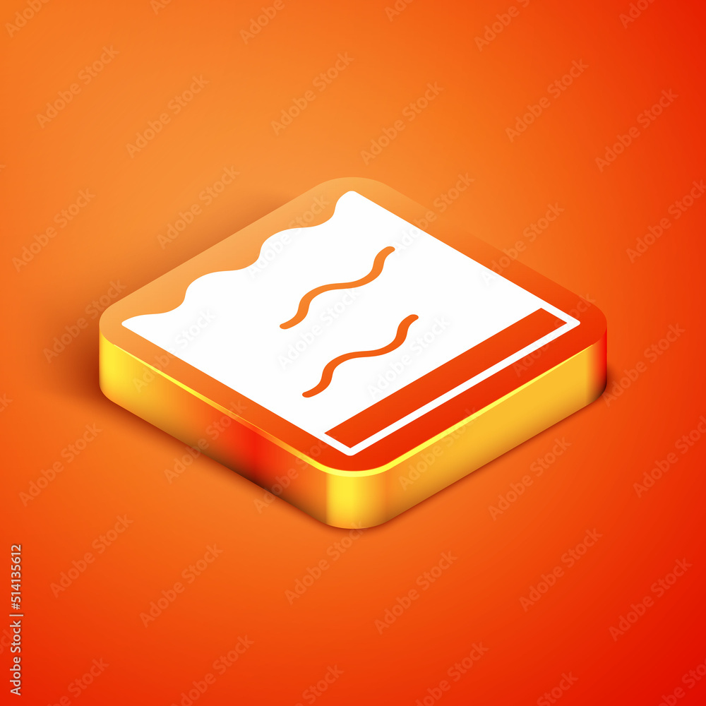Isometric Aquarium icon isolated on orange background. Aquarium for home and pets. Vector Isometric Aquarium icon isolated on orange background. Aquarium for home and pets. Vector