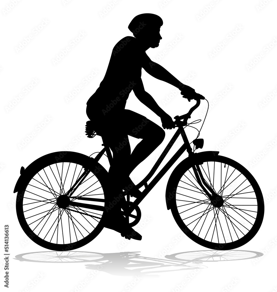 Bike and Bicyclist Silhouette Bike and Bicyclist Silhouette