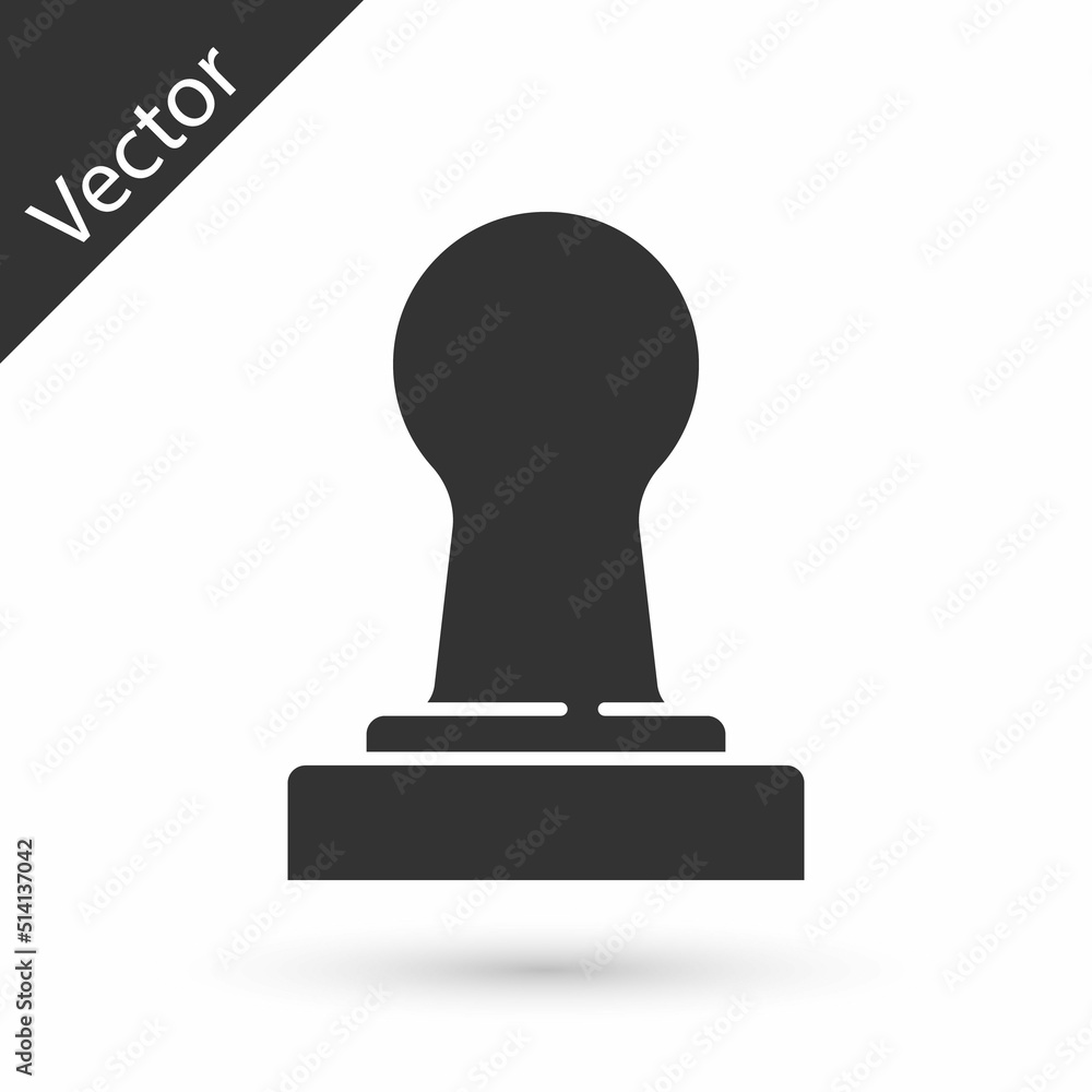 Grey Coffee tamper icon isolated on white background. Vector Grey Coffee tamper icon isolated on white background. Vector