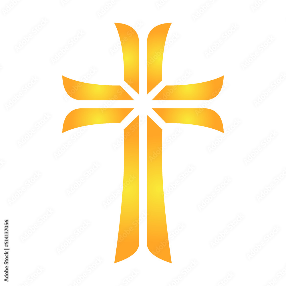 Illustration of a golden cross Illustration of a golden cross