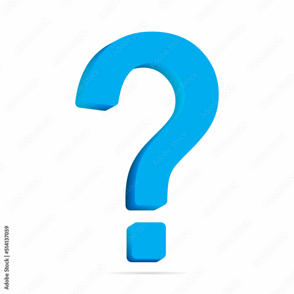 Blue question mark isolated on white background vector.
