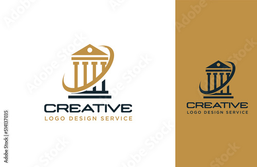 Justice Law Logo or lawyer logo also law firm logo design