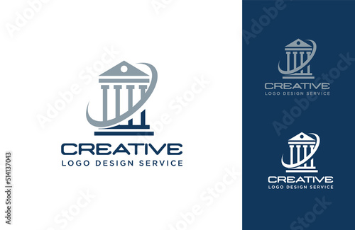 Justice Law Logo or lawyer logo also law firm logo design
