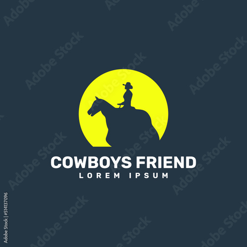 Cowboys friend logo design template 
