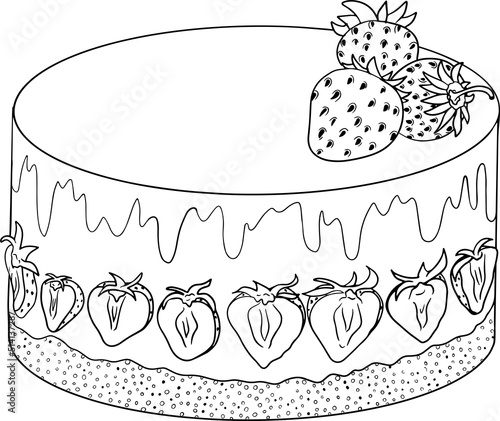 Delicious sweets and desserts. Hand drawn coloring pages of popular traditional desserts.