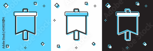 Set Flag icon isolated on blue and white, black background. Victory, winning and conquer adversity concept. Vector