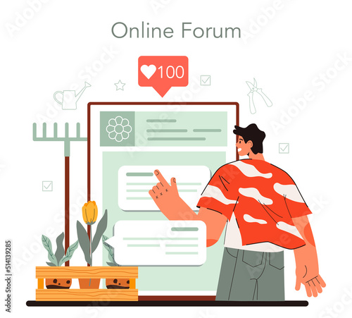 Landscape designer online service or platform. Gardening and yard