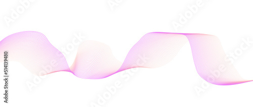 Abstract multicolored smooth wave on a white background. Dynamic sound wave. Design element. Vector illustration.