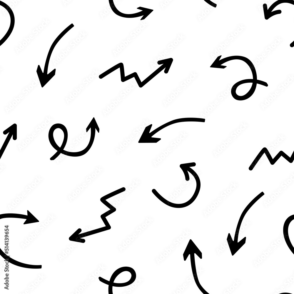 Hand drawn arrows seamless pattern. Creative abstract background. Vector illustration. Hand drawn arrows seamless pattern. Creative abstract background. Vector illustration.